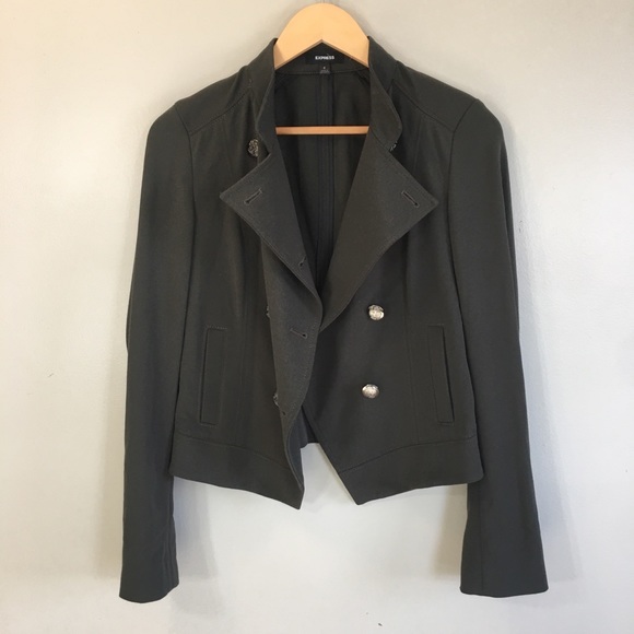 Express Military High Collar Jacket Size 2 EUC - Picture 6 of 7